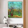 INVIN ART Framed Canvas Giclee Print Art A Stroll in The Woods by Henri Rousseau Wall Art Living Room Home Office Decorations(Wood Color Slim Frame,20"x24") view 2