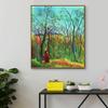 INVIN ART Framed Canvas Giclee Print Art A Stroll in The Woods by Henri Rousseau Wall Art Living Room Home Office Decorations(Wood Color Slim Frame,20"x24") view 3