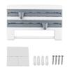 3 in 1 Kitchen Rack, Wall-Mount Sauce Bottle Storage Rack with Paper Towel Holder and Preservative Film Dispenser, Gray view 1