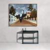 INVIN ART Framed Canvas Giclee Print Art Vue Des Environs De Paris by Henri Rousseau Wall Art Living Room Home Office Decorations(Wood Color Slim Frame,20"x24") view 2