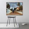 INVIN ART Framed Canvas Giclee Print Art Vue Des Environs De Paris by Henri Rousseau Wall Art Living Room Home Office Decorations(Wood Color Slim Frame,20"x24") view 3