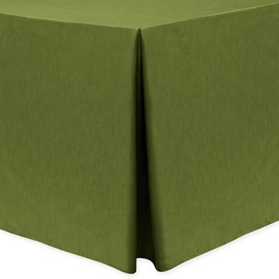 Ultimate Textile -2 Pack- Shantung - Majestic 4 ft. Fitted Tablecloth - Fits 24 x 48-Inch Rectangular Tables, Moss Green