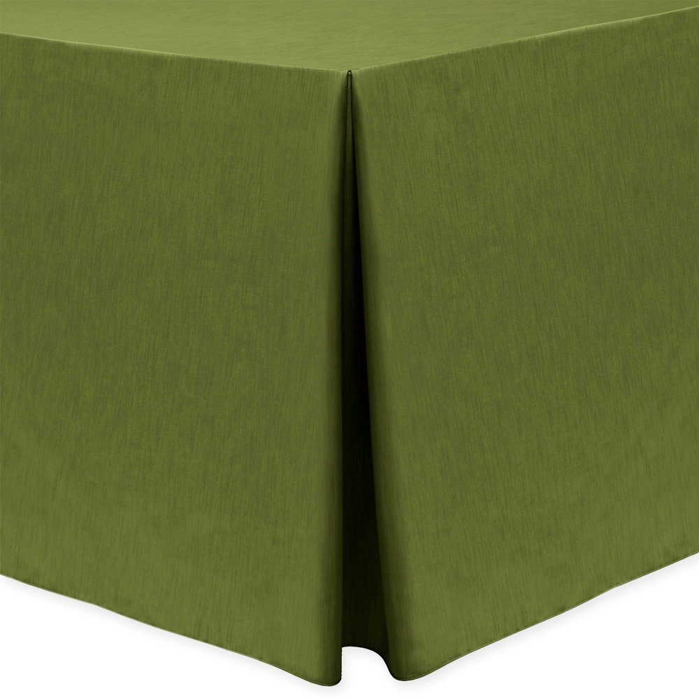 Ultimate Textile -2 Pack- Shantung - Majestic 4 ft. Fitted Tablecloth - Fits 24 x 48-Inch Rectangular Tables, Moss Green