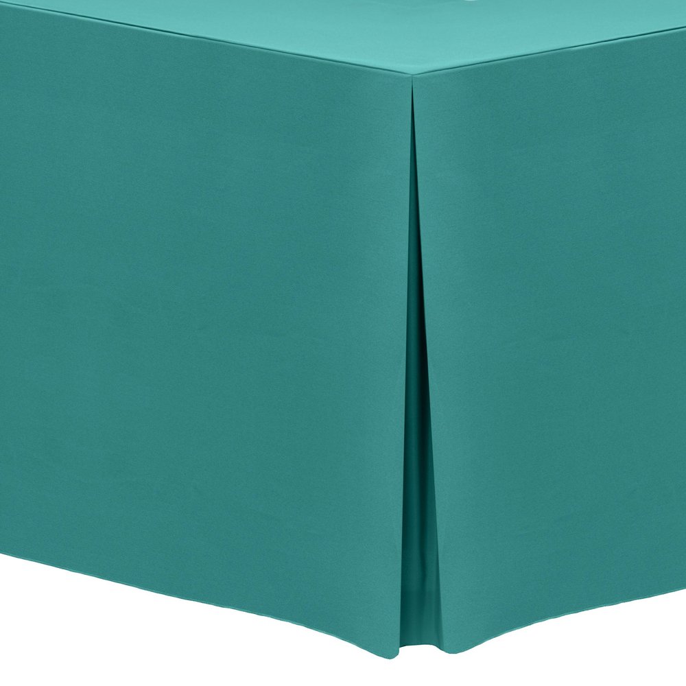 Ultimate Textile -10 Pack- 4 ft. Fitted Polyester Tablecloth - Fits 24 x 48-Inch Rectangular Tables 36" High, Jade