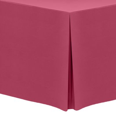 Ultimate Textile -10 Pack- 4 ft. Fitted Polyester Tablecloth - Fits 24 x 48-Inch Rectangular Tables 36" High, Hot Pink