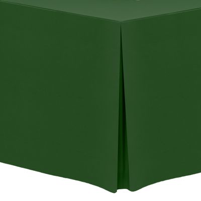 Ultimate Textile -10 Pack- 4 ft. Fitted Polyester Tablecloth - Fits 24 x 48-Inch Rectangular Tables 36" High, Moss Green