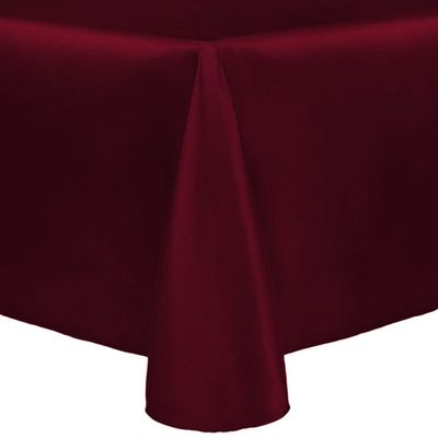 Ultimate Textile -5 Pack- Reversible Shantung Satin - Majestic 54 x 96-Inch Oval Tablecloth, Burgundy Red