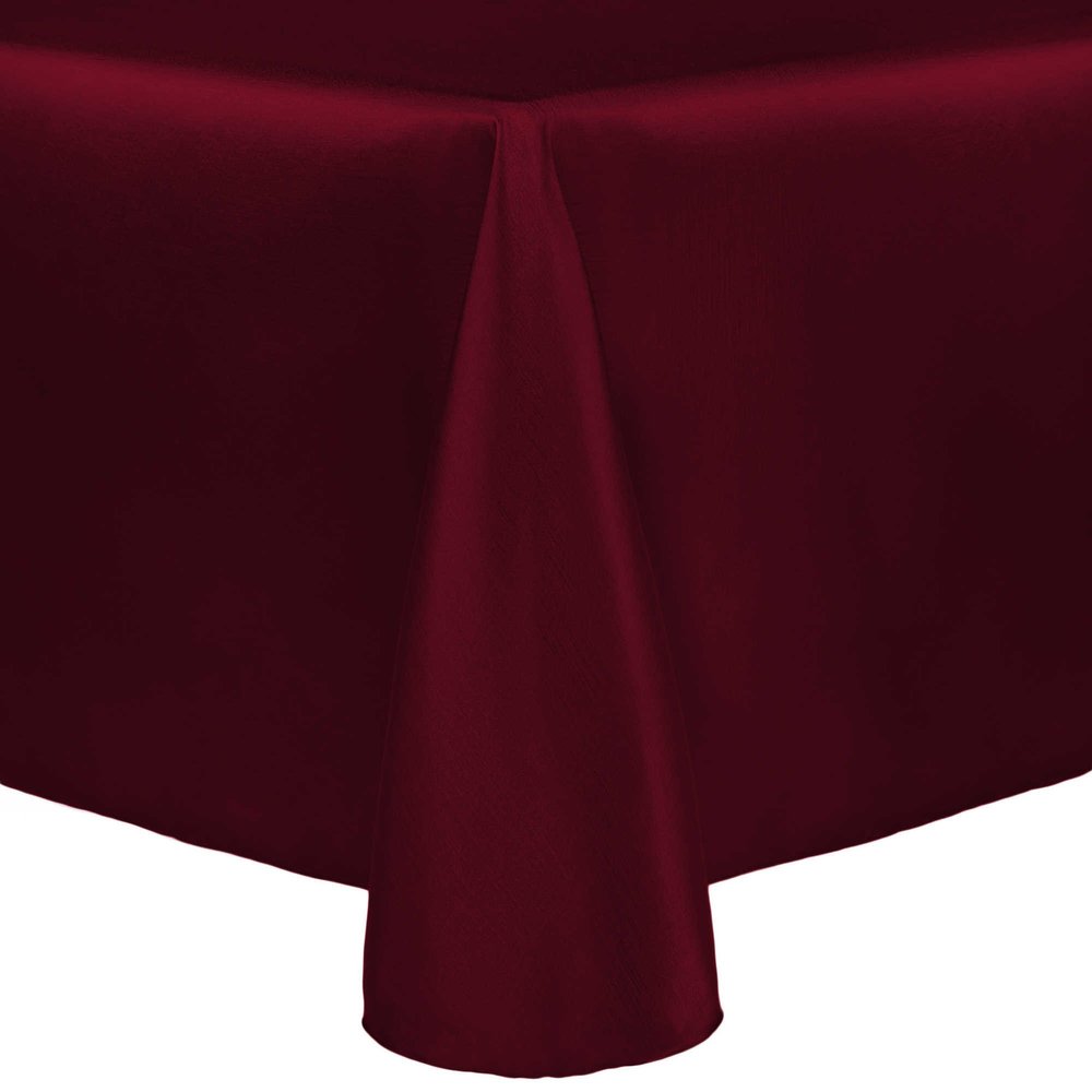 Ultimate Textile -5 Pack- Reversible Shantung Satin - Majestic 54 x 96-Inch Oval Tablecloth, Burgundy Red