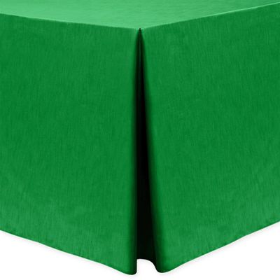 Ultimate Textile -2 Pack- Shantung - Majestic 4 ft. Fitted Tablecloth - Fits 24 x 48-Inch Rectangular Tables, Emerald Green