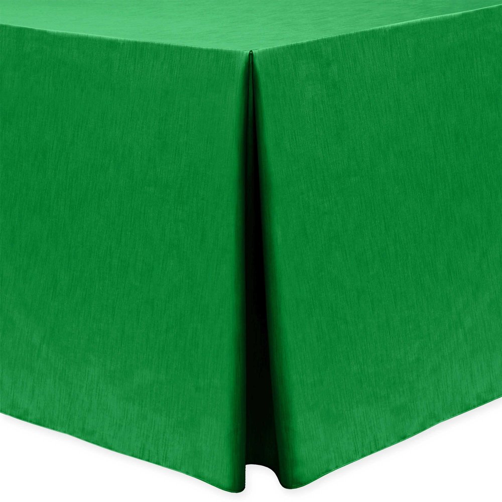 Ultimate Textile -2 Pack- Shantung - Majestic 4 ft. Fitted Tablecloth - Fits 24 x 48-Inch Rectangular Tables, Emerald Green