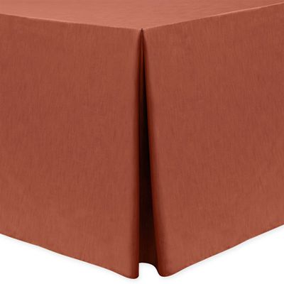 Ultimate Textile -2 Pack- Shantung - Majestic 4 ft. Fitted Tablecloth - Fits 24 x 48-Inch Rectangular Tables, Burnt Orange