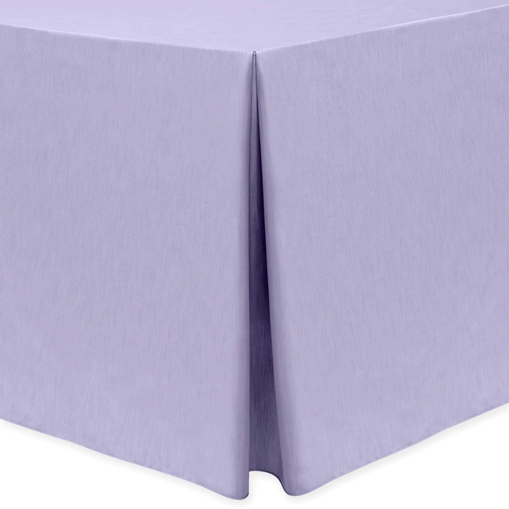 Ultimate Textile -2 Pack- Shantung - Majestic 4 ft. Fitted Tablecloth - Fits 24 x 48-Inch Rectangular Tables, Lilac Light Purple