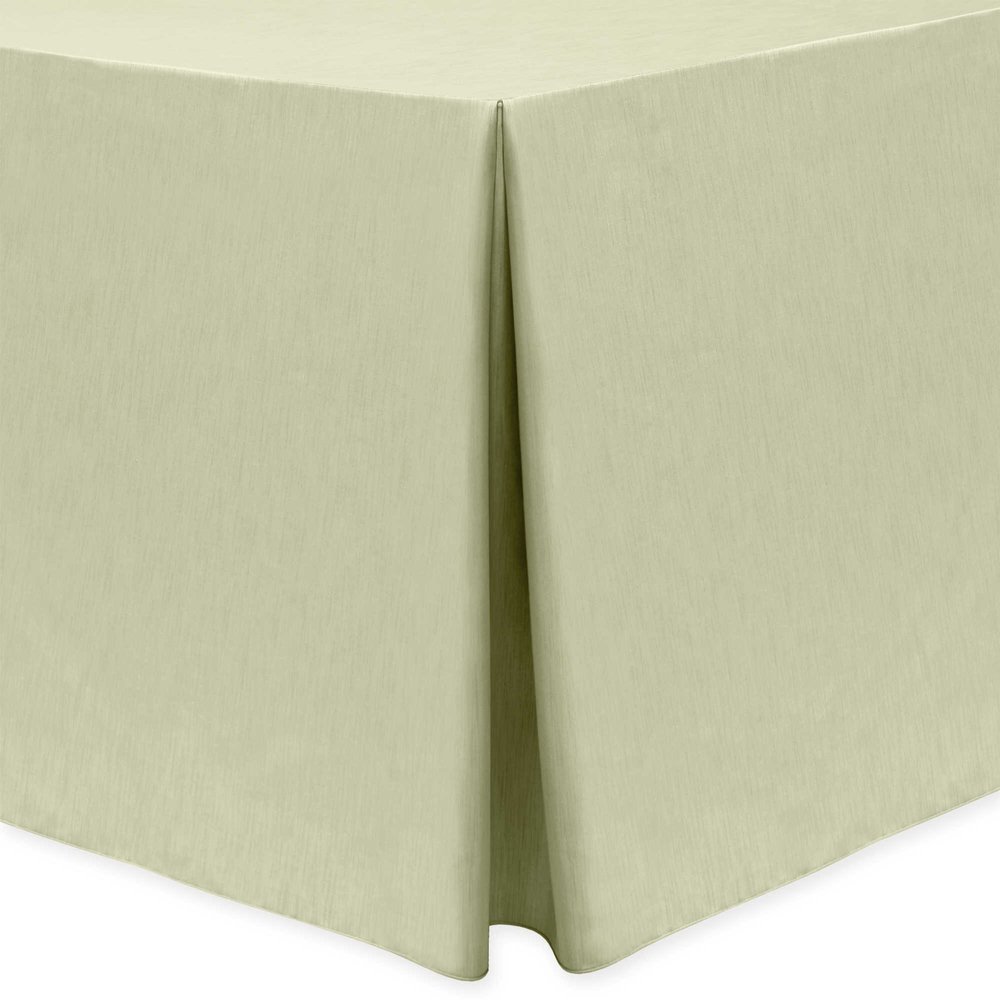 Ultimate Textile -2 Pack- Shantung - Majestic 4 ft. Fitted Tablecloth - Fits 24 x 48-Inch Rectangular Tables, Tan Beige
