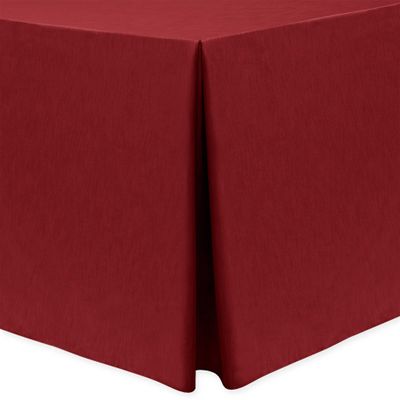 Ultimate Textile -2 Pack- Shantung - Majestic 4 ft. Fitted Tablecloth - Fits 24 x 48-Inch Rectangular Tables, Holiday Red