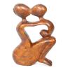 WorldBazzar Hand Carved Mother Baby Statue Forever Abstract Art Wood Sculpture Carving view 1