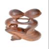 WorldBazzar Hand Carved Mother Baby Statue Forever Abstract Art Wood Sculpture Carving view 2