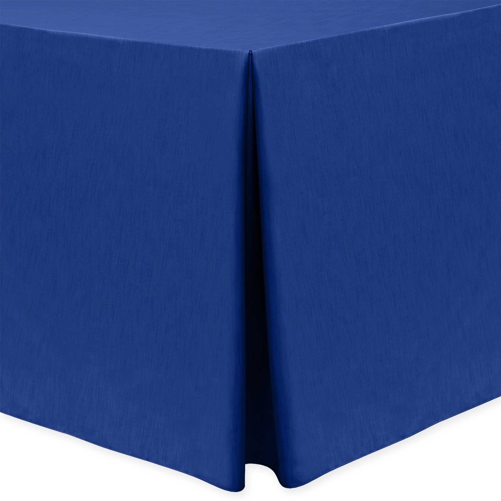 Ultimate Textile -2 Pack- Shantung - Majestic 4 ft. Fitted Tablecloth - Fits 24 x 48-Inch Rectangular Tables, Royal Blue