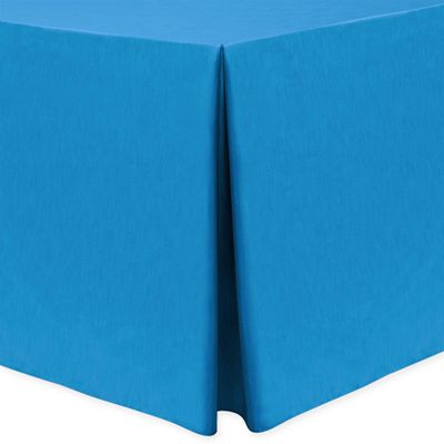 Ultimate Textile -10 Pack- Shantung - Majestic 8 ft. Fitted Tablecloth - Fits 30 x 96-Inch Rectangular Tables - 36" H, Cobalt Blue