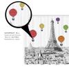 Amagical Paris Eiffel Tower Decor 3 Piece Bathroom Mat Set Shower Curtain Set Paris Tower with Colorful Hot Air Balloons Pattern Bath Mat Contour Mat Fabric Shower Curtain with 12 Hooks view 2