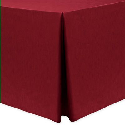 Ultimate Textile -2 Pack- Shantung - Majestic 4 ft. Fitted Tablecloth - Fits 24 x 48-Inch Rectangular Tables, Cherry Red