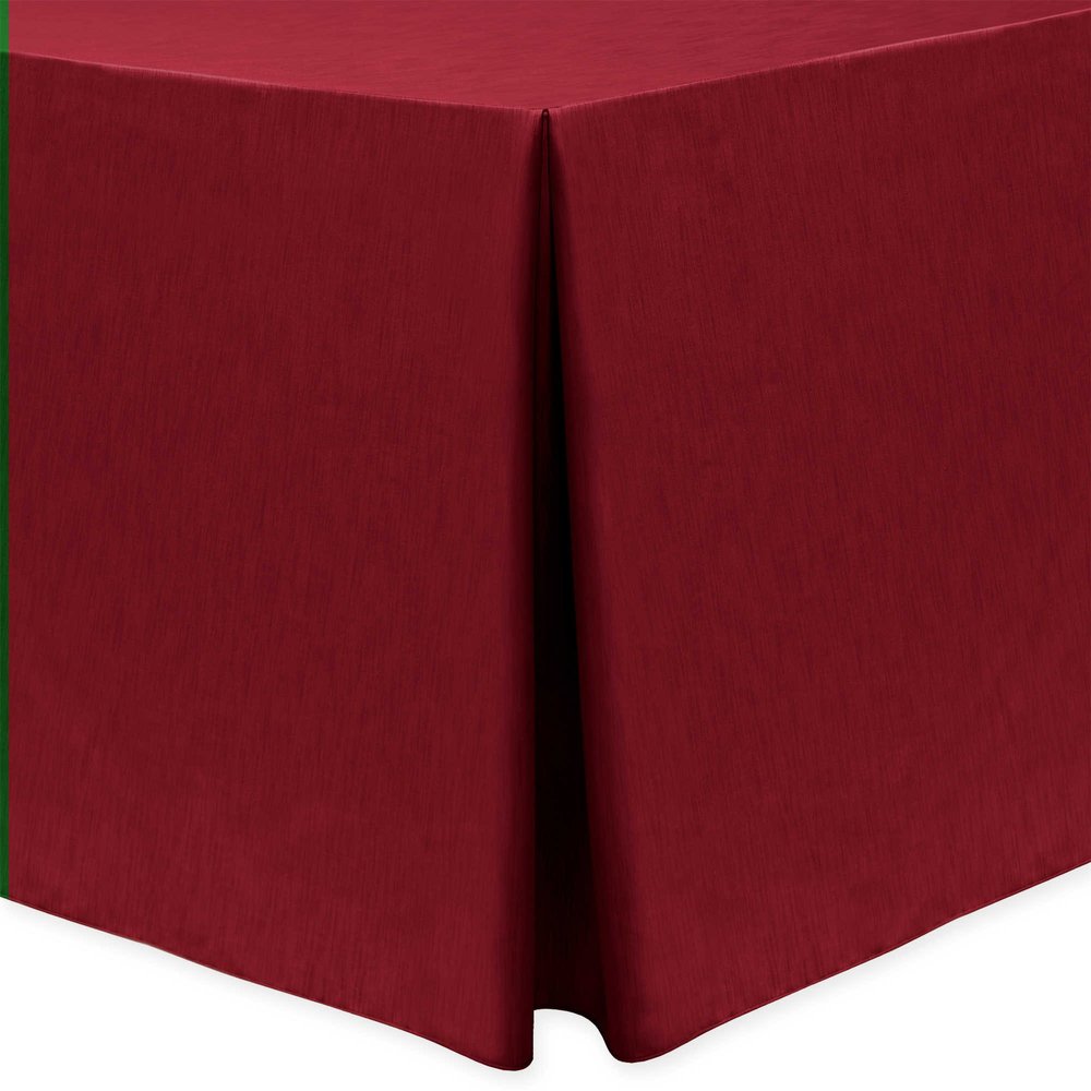 Ultimate Textile -2 Pack- Shantung - Majestic 4 ft. Fitted Tablecloth - Fits 24 x 48-Inch Rectangular Tables, Cherry Red