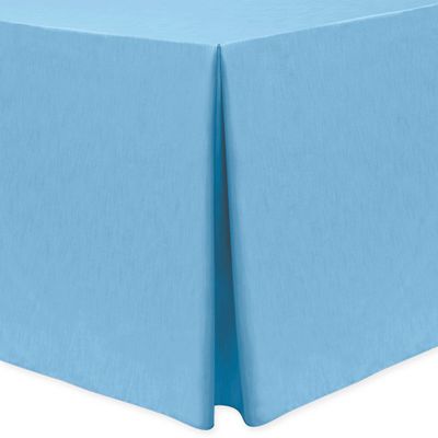Ultimate Textile -2 Pack- Shantung - Majestic 4 ft. Fitted Tablecloth - Fits 24 x 48-Inch Rectangular Tables, Light Baby Blue