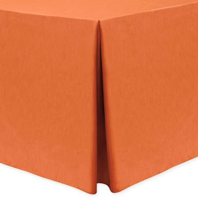 Ultimate Textile -2 Pack- Shantung - Majestic 4 ft. Fitted Tablecloth - Fits 24 x 48-Inch Rectangular Tables, Orange