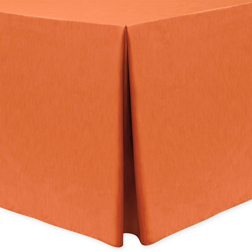 Ultimate Textile -2 Pack- Shantung - Majestic 4 ft. Fitted Tablecloth - Fits 24 x 48-Inch Rectangular Tables, Orange