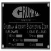Grumman Reproduction Aircraft Data Plate, 1930-1942 view 1