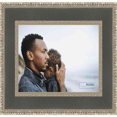 10x13 Distressed/Aged Silver Complete Wood Picture Frame with UV Acrylic Plexiglass, Foam Board Backing & Hardware Included