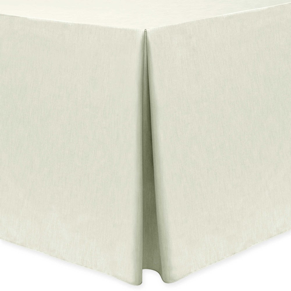 Ultimate Textile -2 Pack- Shantung - Majestic 4 ft. Fitted Tablecloth - Fits 24 x 48-Inch Rectangular Tables, Ivory Cream