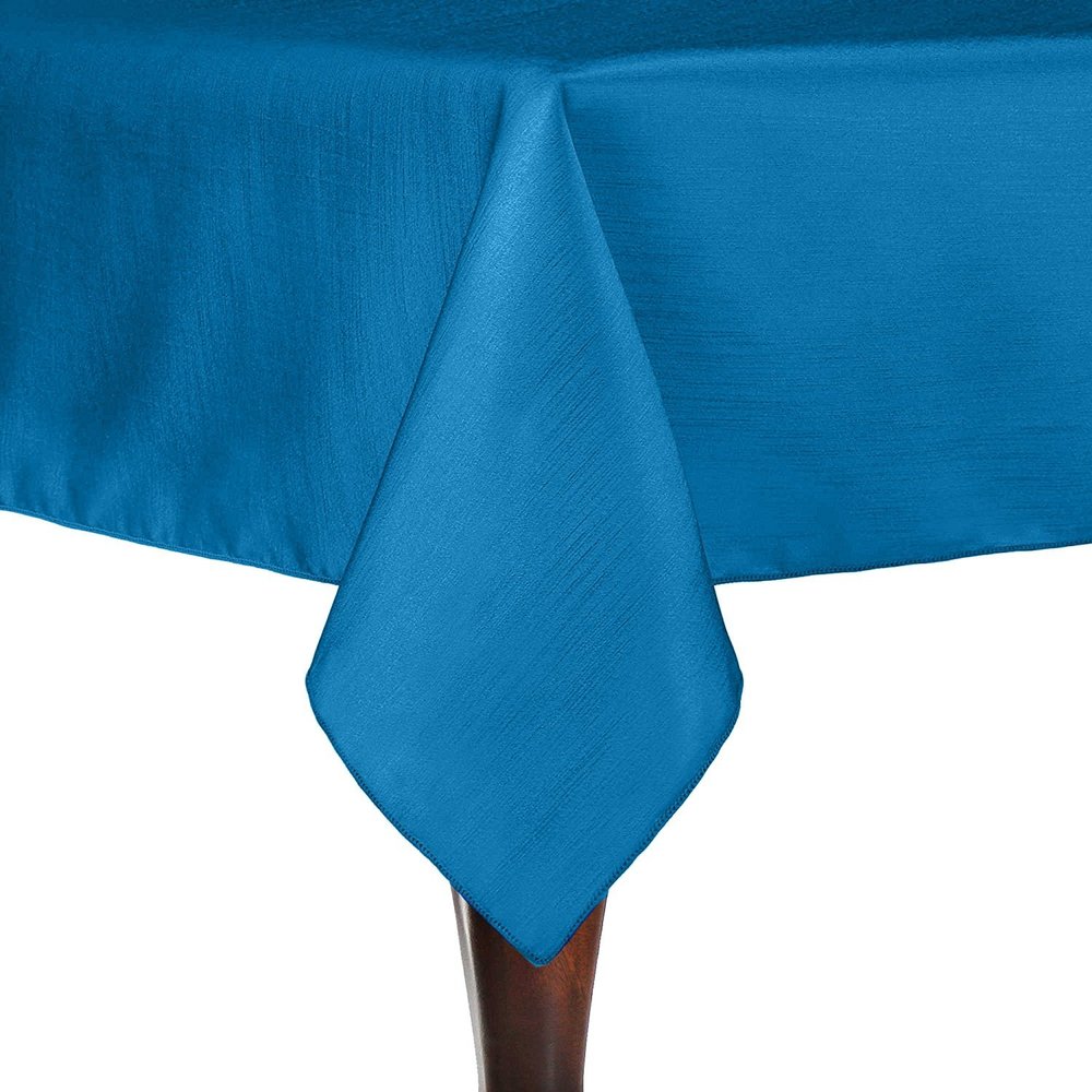 Ultimate Textile -5 Pack- Reversible Shantung Satin - Majestic 54 x 96-Inch Rectangular Tablecloth, Cobalt Blue