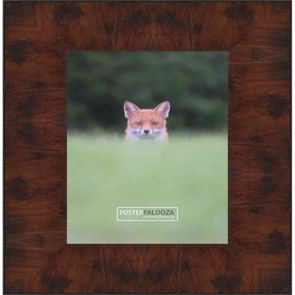 Poster Palooza 28x36 Contemporary Walnut Complete Wood Picture Frame with UV Acrylic Plexiglass, Foam Board Backing & Hardware Included