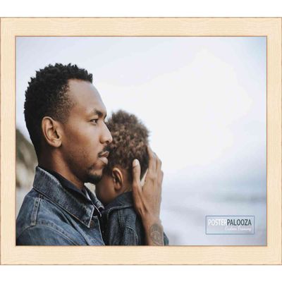 Poster Palooza 9x11 Contemporary Natural Complete Wood Picture Frame with UV Acrylic Plexiglass, Foam Board Backing & Hardware Included