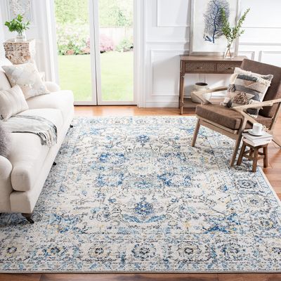 SAFAVIEH Area Rug 8x10 - Madison Collection - Large - Grey & Ivory, Snowflake Medallion Distressed Design, Non-Shedding & Easy Cleaning, Ideal for Living Room, Bedroom, Office, Dining Space (MAD603F)