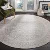 SAFAVIEH Area Rug 5' Round - Reflection Collection - Light Grey & Cream, Non-Shedding & Easy Cleaning, Ideal for Living Room, Bedroom (RFT670C) view 1