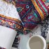 DaDa Bedding Farmhouse Southwestern Aztec Bedspread Set - Bohemian Desert Tribal Quilted Coverlet w/Pillow Shams - Bright Vibrant Colorful Diamond - King Size - 3-Pieces (KSX002) view 3