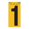Hy-Ko RV-75/1 5" Black/Yellow Vinyl Self-Stick Reflective House Number 1 view 1