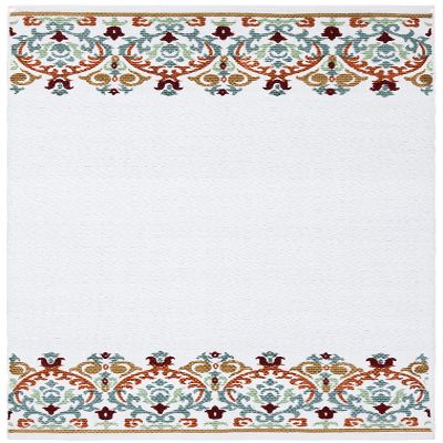 SAFAVIEH Cedar Brook Collection Accent Rug - 3' x 5', Ivory & Orange, Handmade Cotton, Ideal for High Traffic Areas in Entryway, Living Room, Bedroom (CDR101P)
