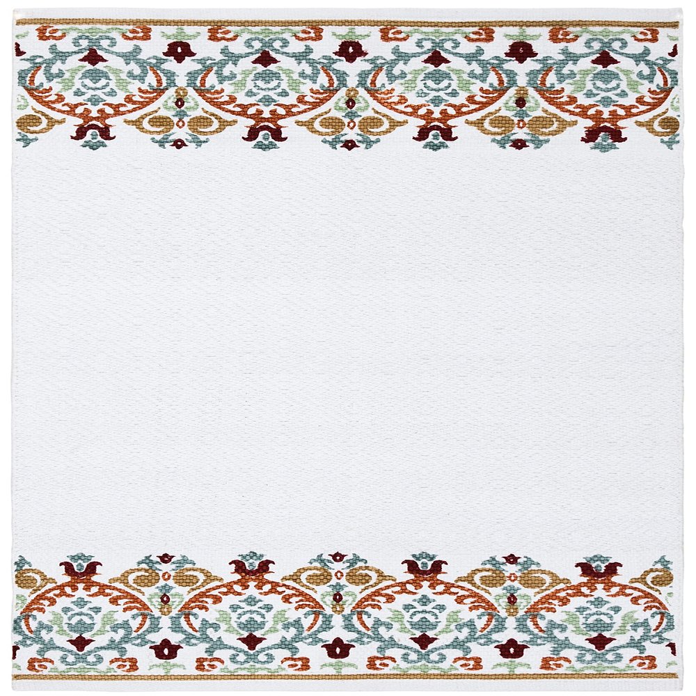 SAFAVIEH Cedar Brook Collection Accent Rug - 3' x 5', Ivory & Orange, Handmade Cotton, Ideal for High Traffic Areas in Entryway, Living Room, Bedroom (CDR101P)