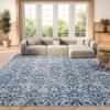 SAFAVIEH Area Rug 8x10 - Brentwood Collection - Large - Navy & Light Grey, Floral Damask Trellis Design, Non-Shedding & Easy Cleaning, Ideal for Living Room, Bedroom, Office, Dining Space (BNT860M) view 1