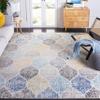 SAFAVIEH Area Rug 8x10 - Madison Collection - Large - Ivory & Blue, Glam Ogee Trellis Distressed Design, Non-Shedding & Easy Cleaning, Ideal for Living Room, Bedroom, Office, Dining Space (MAD604D) view 1