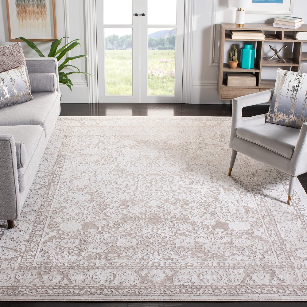SAFAVIEH Reflection Collection Area Rug - 10' x 14', Beige & Cream, Non-Shedding & Easy Cleaning, Ideal for Living Room, Bedroom (RFT663A)