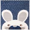 SAFAVIEH Kids Collection 5' x 8' Navy/Ivory SFK922N Handmade Polka Dot Bunny Wool Area Rug view 3