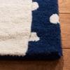 SAFAVIEH Kids Collection 5' x 8' Navy/Ivory SFK922N Handmade Polka Dot Bunny Wool Area Rug view 4