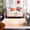 SAFAVIEH Area Rug 8x10 - Madison Collection - Large - Orange & Ivory, Snowflake Medallion Distressed Design, Non-Shedding & Easy Cleaning, Ideal for Living Room, Bedroom, Office, Dining (MAD603P) view 3