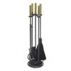 Minuteman International Bedford Fireplace Tool Set, Polished Brass and Black view 1