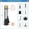 Minuteman International Bedford Fireplace Tool Set, Polished Brass and Black view 2