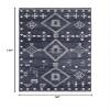 SAFAVIEH Area Rug 8x10 - Adirondack Collection - Large - Navy & Silver, Moroccan Boho Tribal Design, Non-Shedding & Easy Cleaning, Ideal for Living Room, Bedroom, Office, Dining Space (ADR208N) view 2
