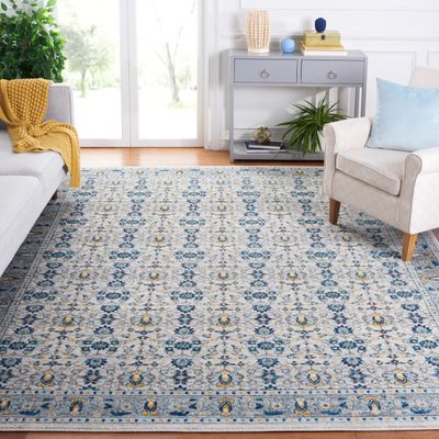 SAFAVIEH Area Rug 8x10 - Madison Collection - Large - Ivory & Navy, Oriental Distressed Design, Non-Shedding & Easy Cleaning, Ideal for Living Room, Bedroom, Office, Dining Space (MAD151N)